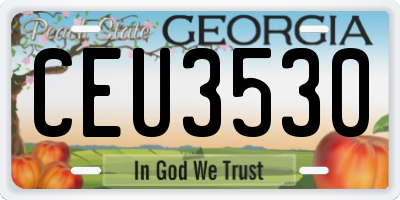 GA license plate CEU3530