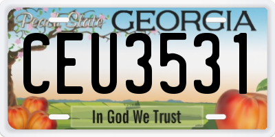 GA license plate CEU3531
