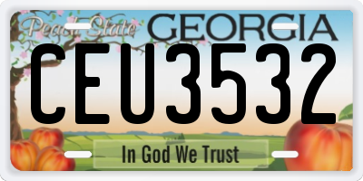 GA license plate CEU3532