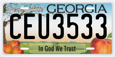 GA license plate CEU3533
