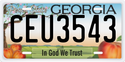 GA license plate CEU3543