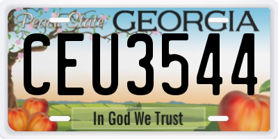 GA license plate CEU3544