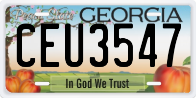 GA license plate CEU3547