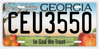 GA license plate CEU3550