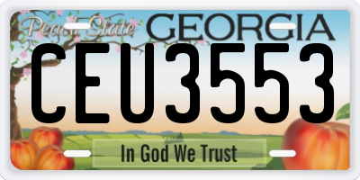 GA license plate CEU3553