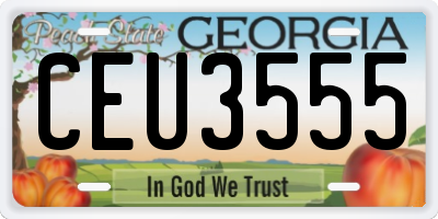 GA license plate CEU3555