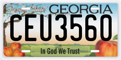 GA license plate CEU3560