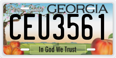 GA license plate CEU3561
