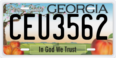 GA license plate CEU3562