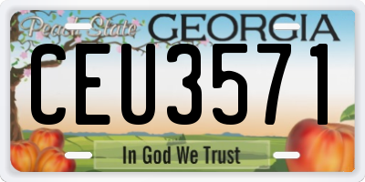 GA license plate CEU3571