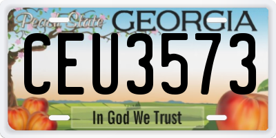 GA license plate CEU3573