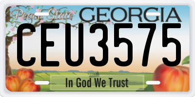GA license plate CEU3575