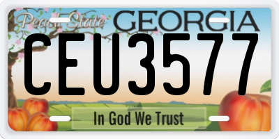 GA license plate CEU3577