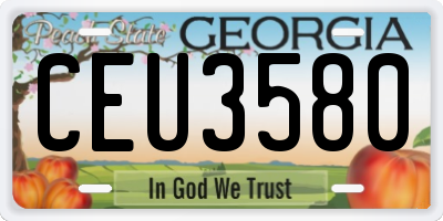 GA license plate CEU3580