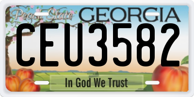 GA license plate CEU3582