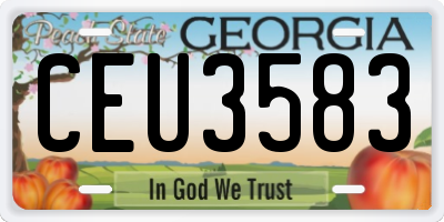 GA license plate CEU3583