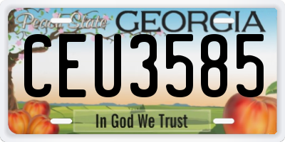 GA license plate CEU3585