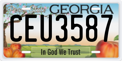 GA license plate CEU3587