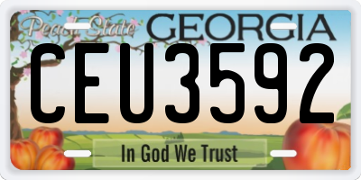 GA license plate CEU3592
