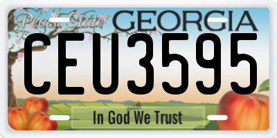 GA license plate CEU3595