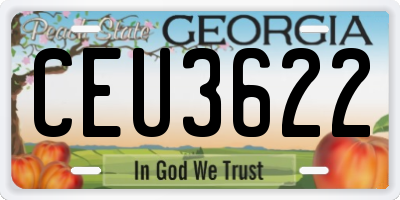 GA license plate CEU3622