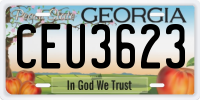 GA license plate CEU3623