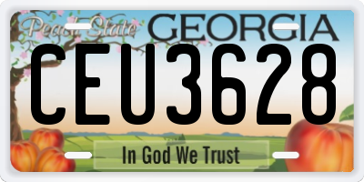 GA license plate CEU3628