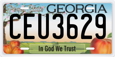 GA license plate CEU3629