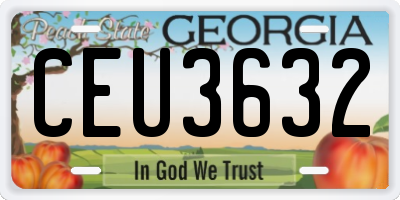 GA license plate CEU3632
