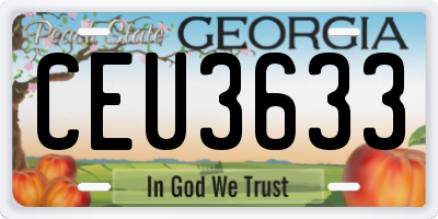 GA license plate CEU3633