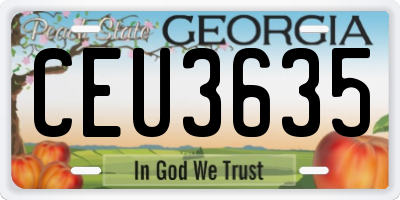 GA license plate CEU3635