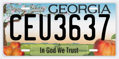 GA license plate CEU3637