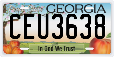 GA license plate CEU3638