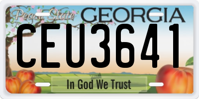 GA license plate CEU3641
