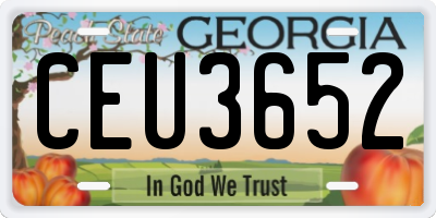 GA license plate CEU3652