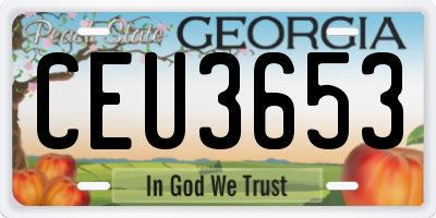 GA license plate CEU3653