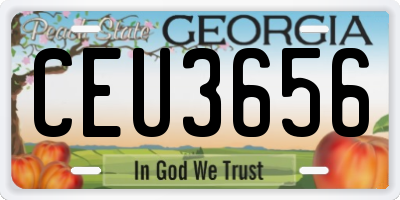 GA license plate CEU3656