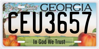 GA license plate CEU3657