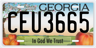 GA license plate CEU3665