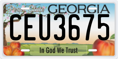 GA license plate CEU3675