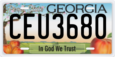 GA license plate CEU3680