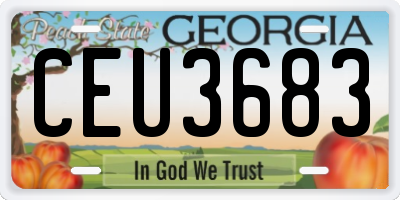 GA license plate CEU3683