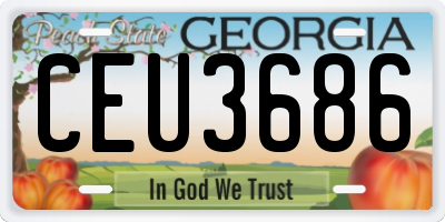 GA license plate CEU3686