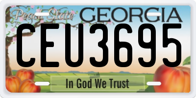 GA license plate CEU3695