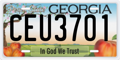 GA license plate CEU3701