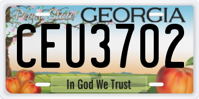 GA license plate CEU3702