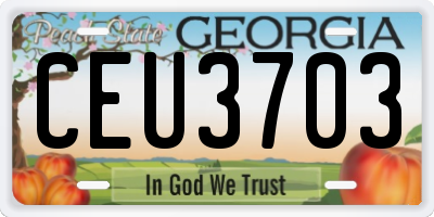 GA license plate CEU3703