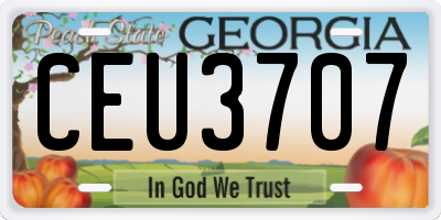 GA license plate CEU3707