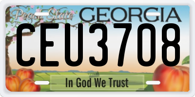 GA license plate CEU3708