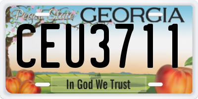 GA license plate CEU3711